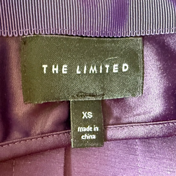 THE LIMITED DEEP PURPLE PLEATED & TIERED SATIN A LINE SKIRT SZ  XS - Picture 7 of 10